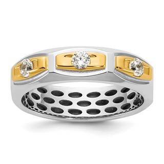 14ktt IB Goodman Mens Satin Complete 1/3ct Diamond Ring