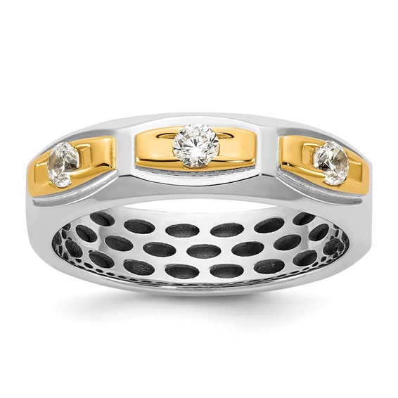 14ktt IB Goodman Mens Satin Complete 1/3ct Diamond Ring