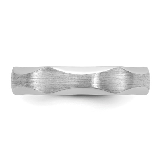 14k White Gold IB Goodman Mens Satin 4.7mm Ring