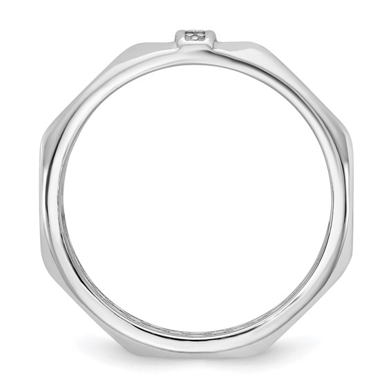 14kw IB Goodman Mens Satin Complete .03ct Diamond Ring