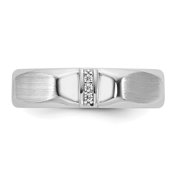 14kw IB Goodman Mens Satin Complete .03ct Diamond Ring