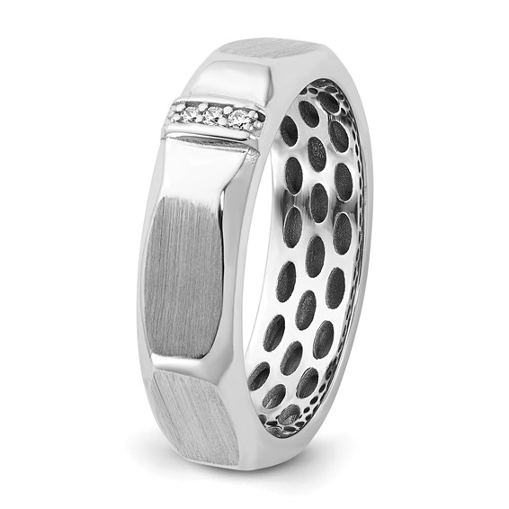 14kw IB Goodman Mens Satin Complete .03ct Diamond Ring