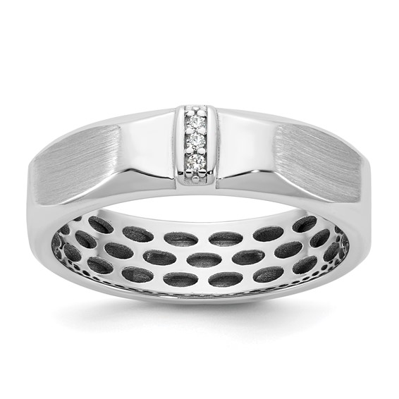 14kw IB Goodman Mens Satin Complete .03ct Diamond Ring