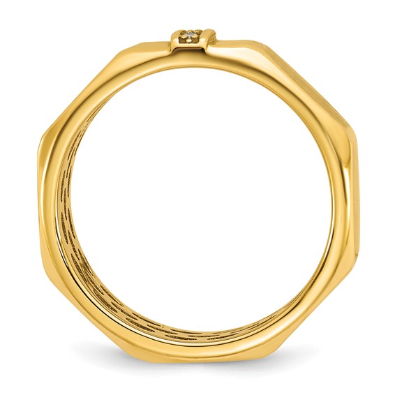 14ky IB Goodman Mens Satin Complete .03ct Diamond Ring