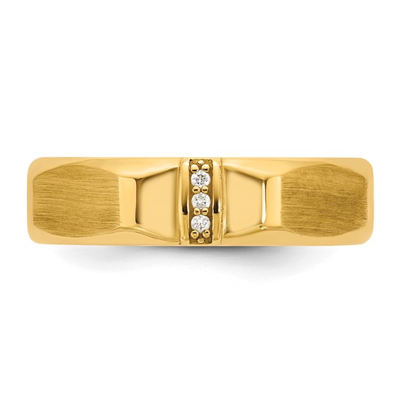 14ky IB Goodman Mens Satin Complete .03ct Diamond Ring