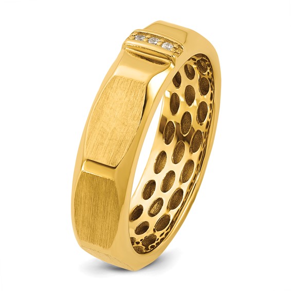 14ky IB Goodman Mens Satin Complete .03ct Diamond Ring