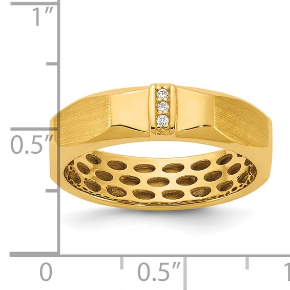 14ky IB Goodman Mens Satin Complete .03ct Diamond Ring