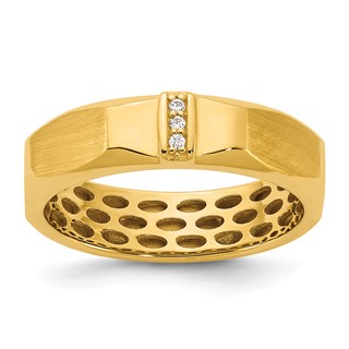 14ky IB Goodman Mens Satin Complete .03ct Diamond Ring