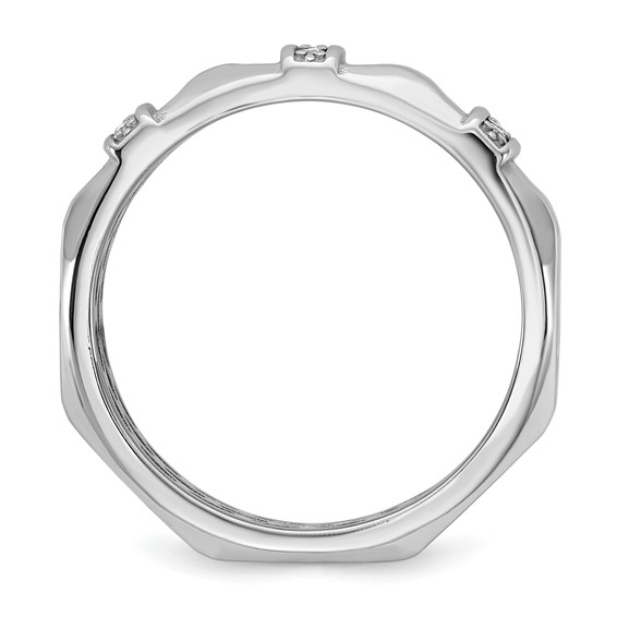 14kw IB Goodman Mens Satin Complete 1/15ct Diamond Ring