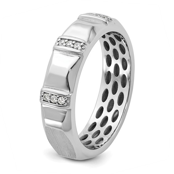 14kw IB Goodman Mens Satin Complete 1/15ct Diamond Ring