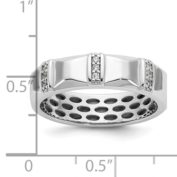 14kw IB Goodman Mens Satin Complete 1/15ct Diamond Ring