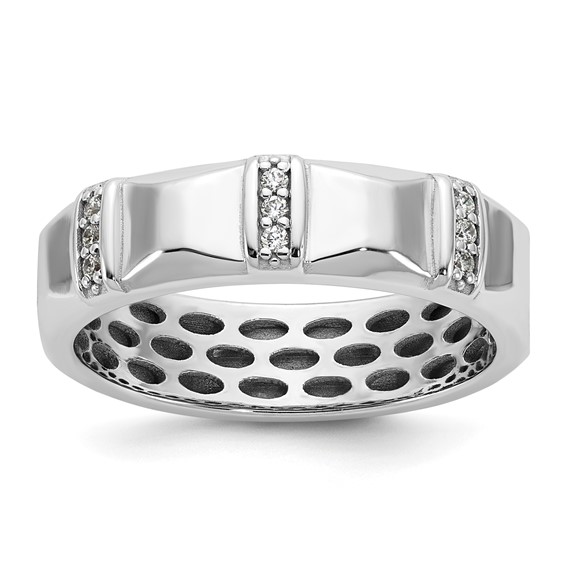 14kw IB Goodman Mens Satin Complete 1/15ct Diamond Ring