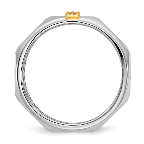 14ktt IB Goodman Mens Satin Complete .03ct Diamond Ring