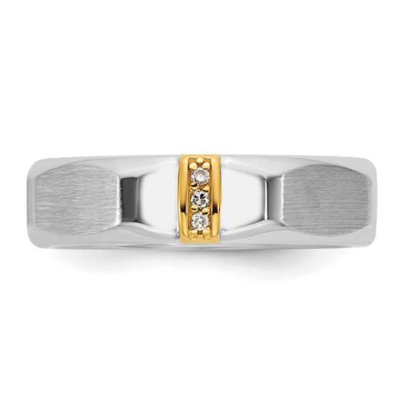 14ktt IB Goodman Mens Satin Complete .03ct Diamond Ring