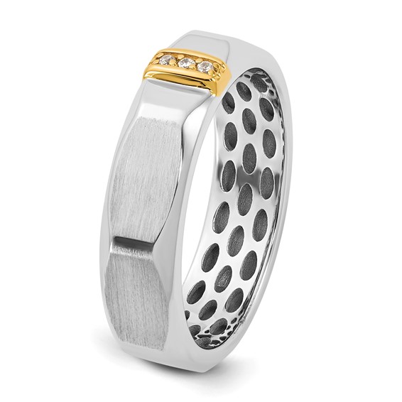 14ktt IB Goodman Mens Satin Complete .03ct Diamond Ring