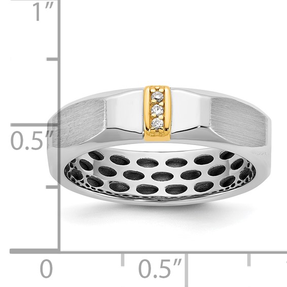 14ktt IB Goodman Mens Satin Complete .03ct Diamond Ring