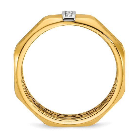 14ktt IB Goodman Mens Satin Complete .03ct Diamond Ring