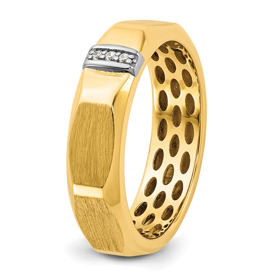 14ktt IB Goodman Mens Satin Complete .03ct Diamond Ring