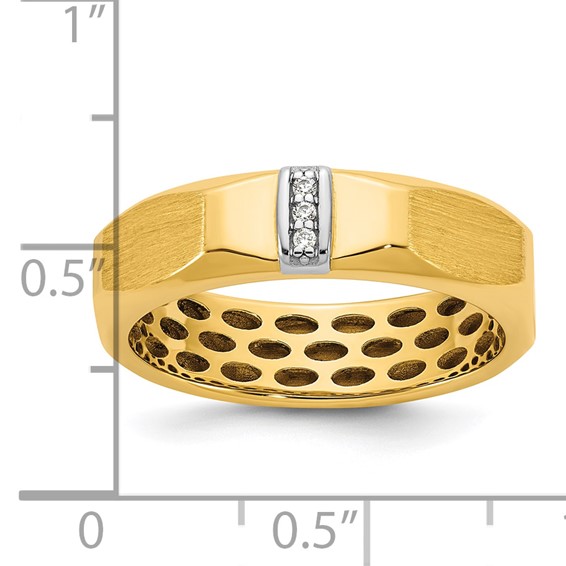 14ktt IB Goodman Mens Satin Complete .03ct Diamond Ring