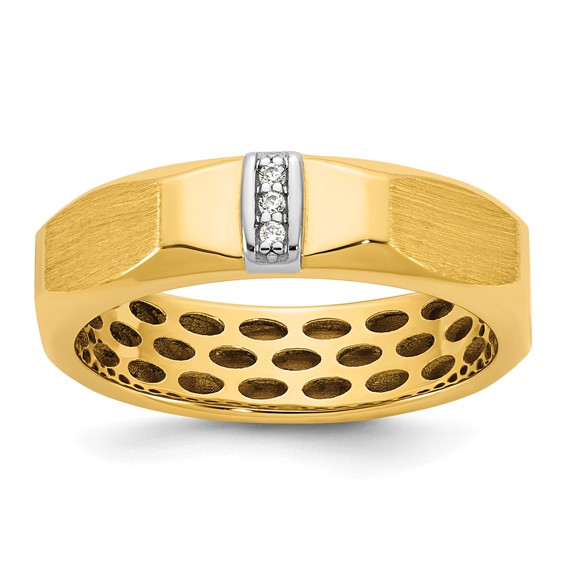 14ktt IB Goodman Mens Satin Complete .03ct Diamond Ring