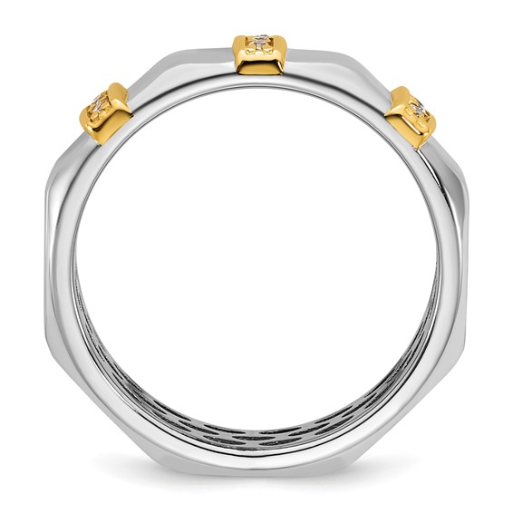 14ktt IB Goodman Mens Satin Complete 1/15ct Diamond Ring