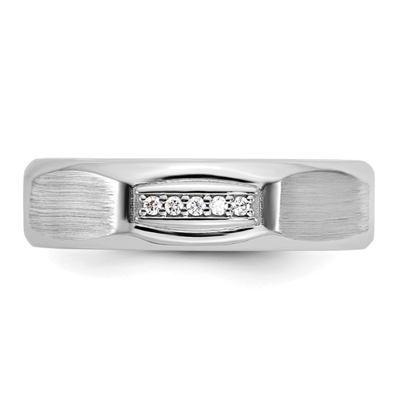 14kw IB Goodman Mens Satin Complete 1/20ct Diamond Ring