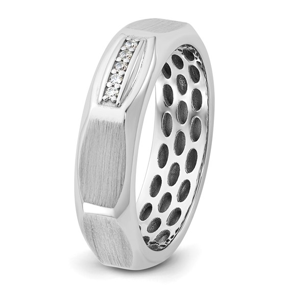 14kw IB Goodman Mens Satin Complete 1/20ct Diamond Ring