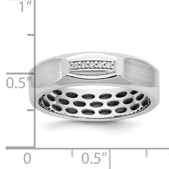 14kw IB Goodman Mens Satin Complete 1/20ct Diamond Ring