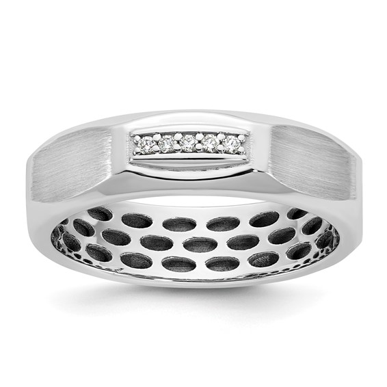 14kw IB Goodman Mens Satin Complete 1/20ct Diamond Ring