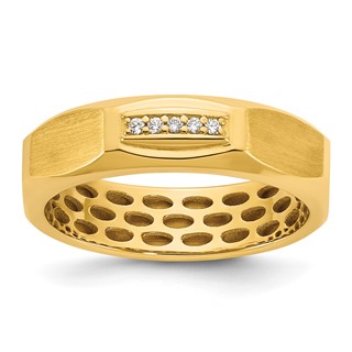 14ky IB Goodman Mens Satin Complete 1/20ct Diamond Ring