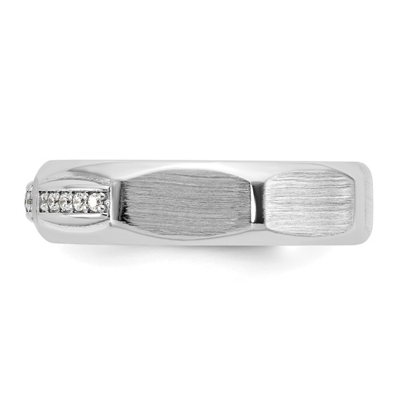 14kw IB Goodman Mens Satin Complete 1/8ct Diamond Ring