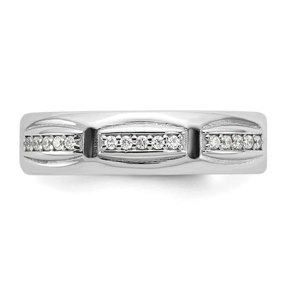 14kw IB Goodman Mens Satin Complete 1/8ct Diamond Ring