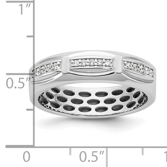 14kw IB Goodman Mens Satin Complete 1/8ct Diamond Ring