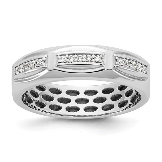 14kw IB Goodman Mens Satin Complete 1/8ct Diamond Ring