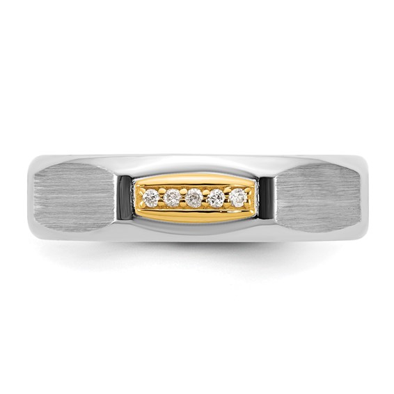 14ktt IB Goodman Mens Satin Complete 1/20ct Diamond Ring