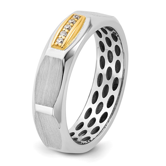 14ktt IB Goodman Mens Satin Complete 1/20ct Diamond Ring