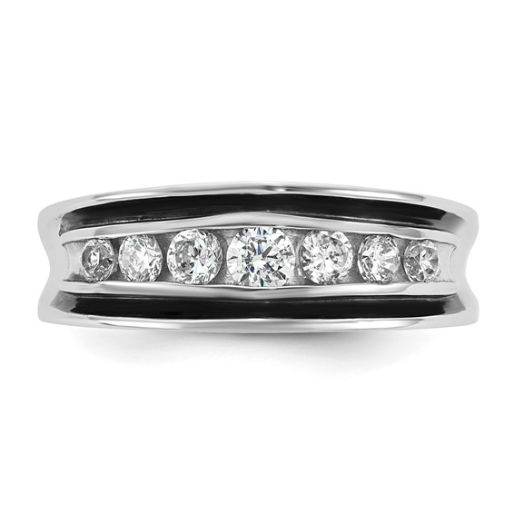 14kw w/Black RH IB Goodman Complete 7-Stone 5/8ct Diamond Ring