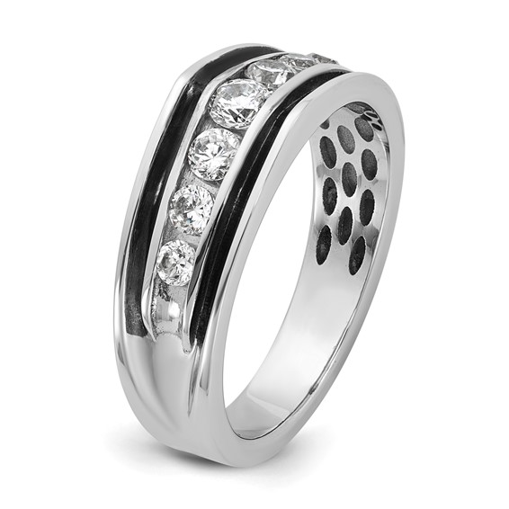 14kw w/Black RH IB Goodman Complete 7-Stone 5/8ct Diamond Ring