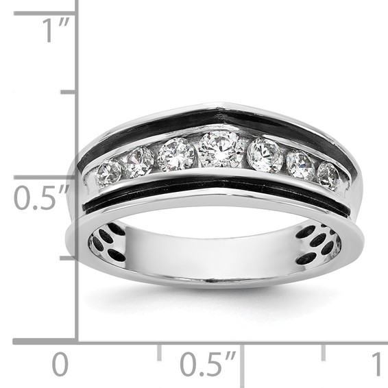 14kw w/Black RH IB Goodman Complete 7-Stone 5/8ct Diamond Ring