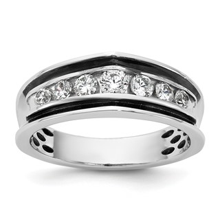 14kw w/Black RH IB Goodman Complete 7-Stone 5/8ct Diamond Ring
