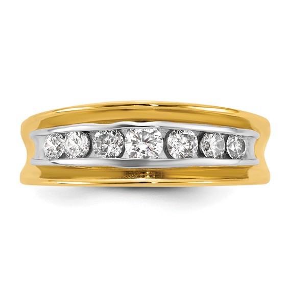 14ktt IB Goodman Mens Polished 7-Stone Diamond Ring Mounting