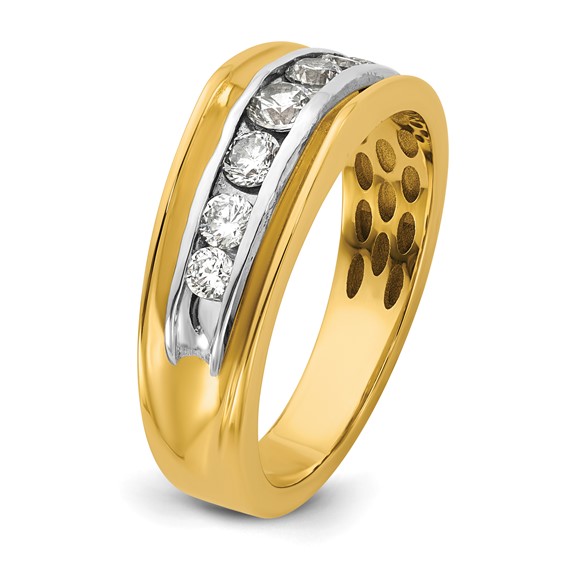 14ktt IB Goodman Mens Polished 7-Stone Diamond Ring Mounting