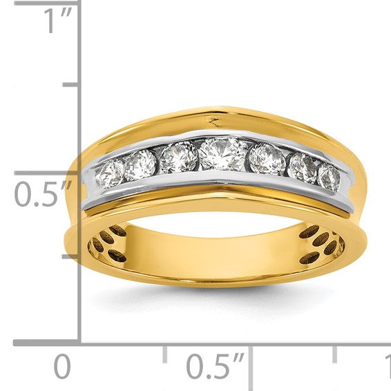 14ktt IB Goodman Mens Polished 7-Stone Diamond Ring Mounting