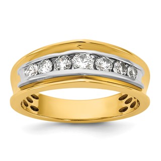 14ktt IB Goodman Mens Polished 7-Stone Diamond Ring Mounting