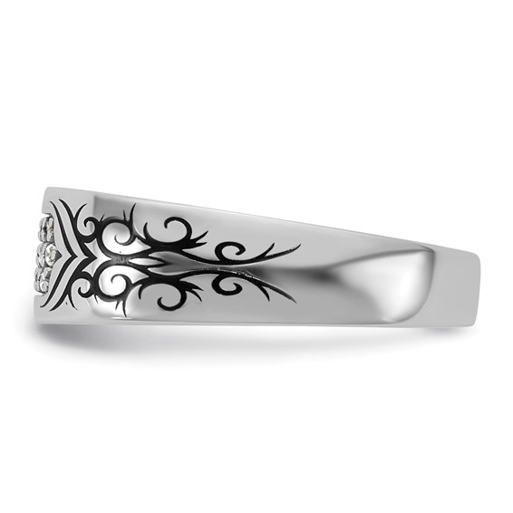 14kw Antiqued IB Goodman Scroll Design Mens Diamond Ring Mounting