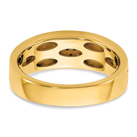 14ky Antiqued IB Goodman Scroll Design Mens Diamond Ring Mounting