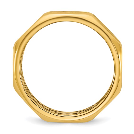 14k IB Goodman Mens Satin Octagonal 5.8mm Ring
