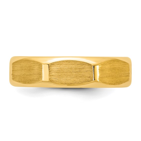 14k IB Goodman Mens Satin Octagonal 5.8mm Ring