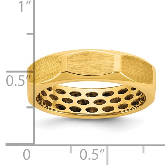 14k IB Goodman Mens Satin Octagonal 5.8mm Ring