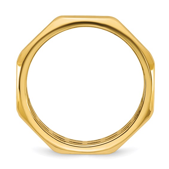 14k IB Goodman Mens Satin Octagonal 7.7mm Ring